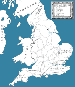 Counties of England in 1600s